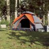Kempingový stan kupole pro 5 šedý a oranžový rychloupínací 4004187