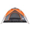 Kempingový stan kupole pro 5 šedý a oranžový rychloupínací 4004187