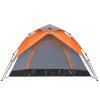 Kempingový stan kupole pro 5 šedý a oranžový rychloupínací 4004187