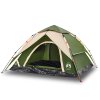 Kempingový stan kupole pro 5 osob zelený rychloupínací 4004185