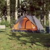 Kempingový stan kupole pro 2 šedý a oranžový rychloupínací 4004191