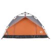 Kempingový stan kupole pro 2 šedý a oranžový rychloupínací 4004191