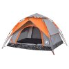 Kempingový stan kupole pro 3 šedý a oranžový rychloupínací 4004179