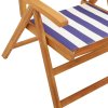 Zahradní židle 2 ks modré a bílé masivní akácie a textil 367662