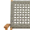 Skládací zahradní židle 6 ks šedé polyratan a masivní dřevo 3214560