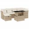 7dílná zahradní sedací souprava s poduškami béžová polyratan 3274658