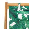 Skládací plážové křeslo vzor listů masivní eukalyptus a textil 366562