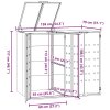 Box na 2 popelnice šedý 138 x 79 x 117 cm ocel 3279987