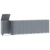 Box na 6 popelnic šedý 414 x 79 x 117 cm ocel 3279991