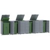 Box na 6 popelnic šedý 414 x 79 x 117 cm ocel 3279991
