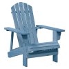 Židle Adirondack s podnožkou modrá masivní jedle 4007242