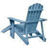 Židle Adirondack s podnožkou modrá masivní jedle 4007242