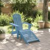 Židle Adirondack s podnožkou modrá masivní jedle 4007242