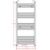 Šedý žebříkový radiátor obloukový ústřední topení 500 x 1 160 mm 141899