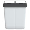 Dvojitý odpadkový koš bílý 2 x 25 l 154981