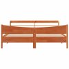 Rám postele s čelem voskově hnědý 200x200 cm masivní borovice 3307034