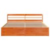 Rám postele s čelem voskově hnědý 180x200 cm masivní borovice 3307076