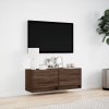 Nástěnná TV skříňka s LED osvětlením hnědý dub 100 x 31 x 35 cm 852368