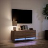 Nástěnná TV skříňka s LED osvětlením hnědý dub 100 x 31 x 35 cm 852368