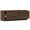 Nástěnná TV skříňka s LED osvětlením hnědý dub 100 x 31 x 35 cm 852368