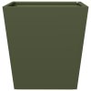 Zahradní truhlík olivově zelený 40 x 40 x 40 cm ocel 851058