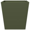 Zahradní truhlík olivově zelený 40 x 40 x 40 cm ocel 851058