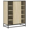 Botník dub sonoma 75 x 38 x 97,5 cm kompozitní dřevo a kov 3300866