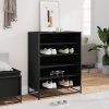 Botník černý 75 x 38 x 97,5 cm kompozitní dřevo a kov 3300870