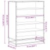 Botník černý 75 x 38 x 97,5 cm kompozitní dřevo a kov 3300870