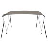 Bimini stříška se 3 oblouky šedá 183x196x137 cm 94801