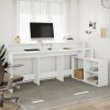 Psací stůl s LED světly bílý 200 x 104 x 91 cm kompozitní dřevo 3309465