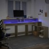 Psací stůl s LED dub sonoma 200 x 104 x 91 cm kompozitní dřevo 3309467