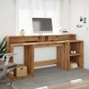 Psací stůl s LED dub artisan 200 x 55 x 91 cm kompozitní dřevo 3309446