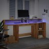 Psací stůl s LED dub artisan 200 x 55 x 91 cm kompozitní dřevo 3309446