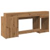Psací stůl s LED dub artisan 200 x 55 x 91 cm kompozitní dřevo 3309446