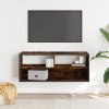 TV skříňka kouřový dub 100x31x39,5 cm kompozitní dřevo a kov 848936