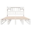 Postel s knihovnou bez matrace bílá 140x200 cm masivní borovice 3323960