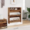 Nástěnný botník old wood 80 x 18 x 90 cm kompozitní dřevo 856544
