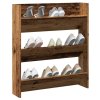 Nástěnný botník old wood 80 x 18 x 90 cm kompozitní dřevo 856544