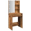 Toaletní stolek s LED old wood 60 x 40 x 140 cm 856999