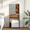 Toaletní stolek s LED old wood 60 x 40 x 140 cm 856999