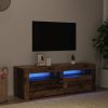 TV stolek s LED old wood 120 x 35 x 40 cm kompozitní dřevo 856313