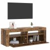 TV stolek s LED old wood 120 x 35 x 40 cm kompozitní dřevo 856313