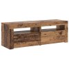 TV stolek s LED old wood 120 x 35 x 40 cm kompozitní dřevo 856313