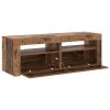 TV stolek s LED old wood 120 x 35 x 40 cm kompozitní dřevo 856313
