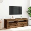 TV stolek s LED old wood 120 x 35 x 40 cm kompozitní dřevo 856313
