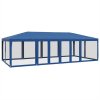 Party stan s 12 síťovanými bočnicemi modrý 8 x 4 m HDPE 4010072