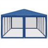 Party stan s 12 síťovanými bočnicemi modrý 8 x 4 m HDPE 4010072