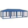 Party stan s 12 síťovanými bočnicemi modrý 8 x 4 m HDPE 4010072