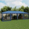 Party stan s 12 síťovanými bočnicemi modrý 8 x 4 m HDPE 4010072